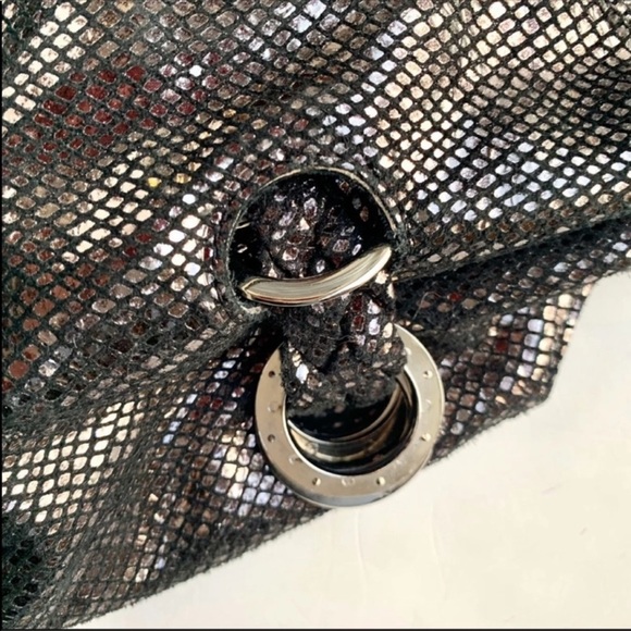 MK Michael Kors Gunmetal Black Snake Hobo Bag - Picture 4 of 8